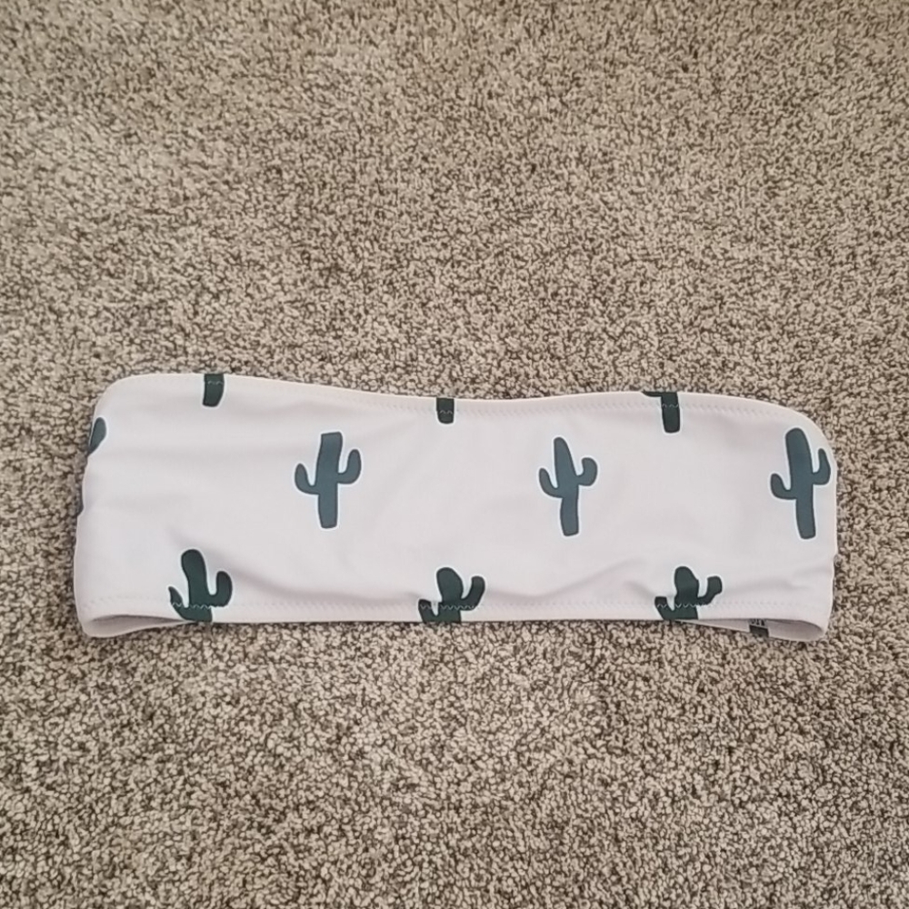 Cute cactus bandeau bikini top